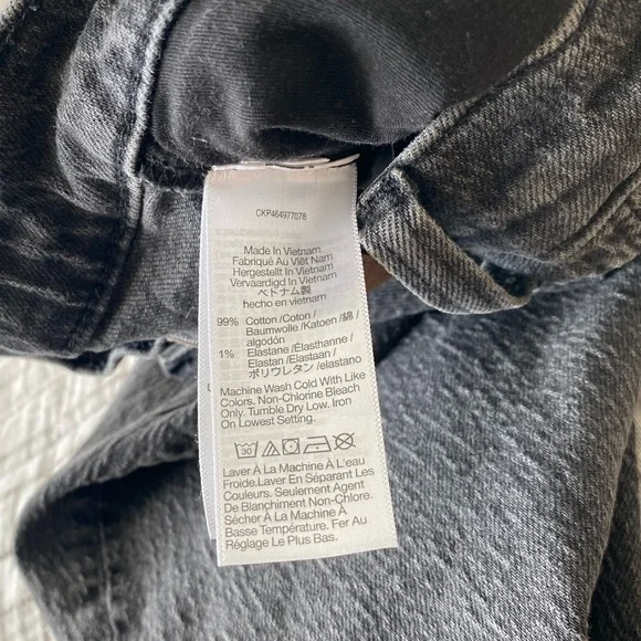 Madewell The Perfect Vintage Jean Lunar Wash Black Gray Size 25 - Picture 6 of 7